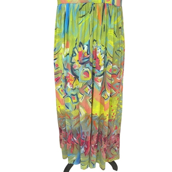 Save The Queen Off The Shoulder Maxi Dress Tulle Stretch Floral Size XS NEW - Picture 3 of 11